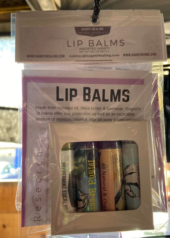 4 Pack Assorted Lip Balms